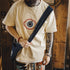 Retro Guardian Eye Embroidered T-Shirt – Men’s 300g Heavy Cotton Summer Tee